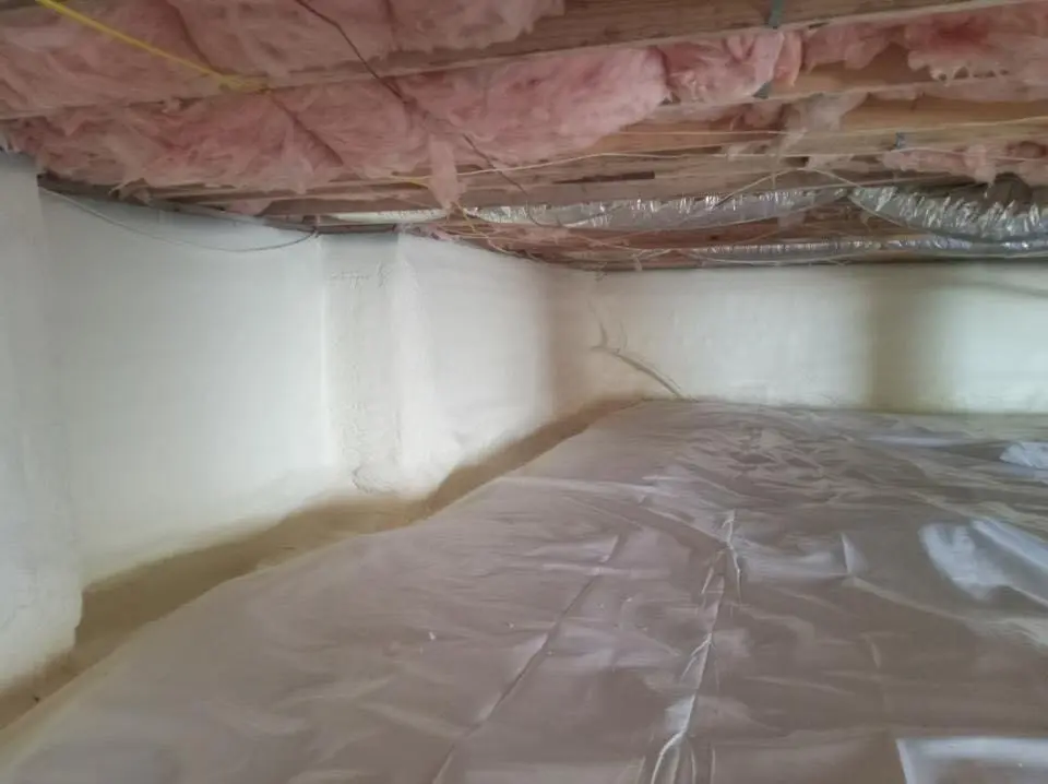 Crawl space encapsulation with closed-cell spray foam for Attic Insulation in Plainsboro